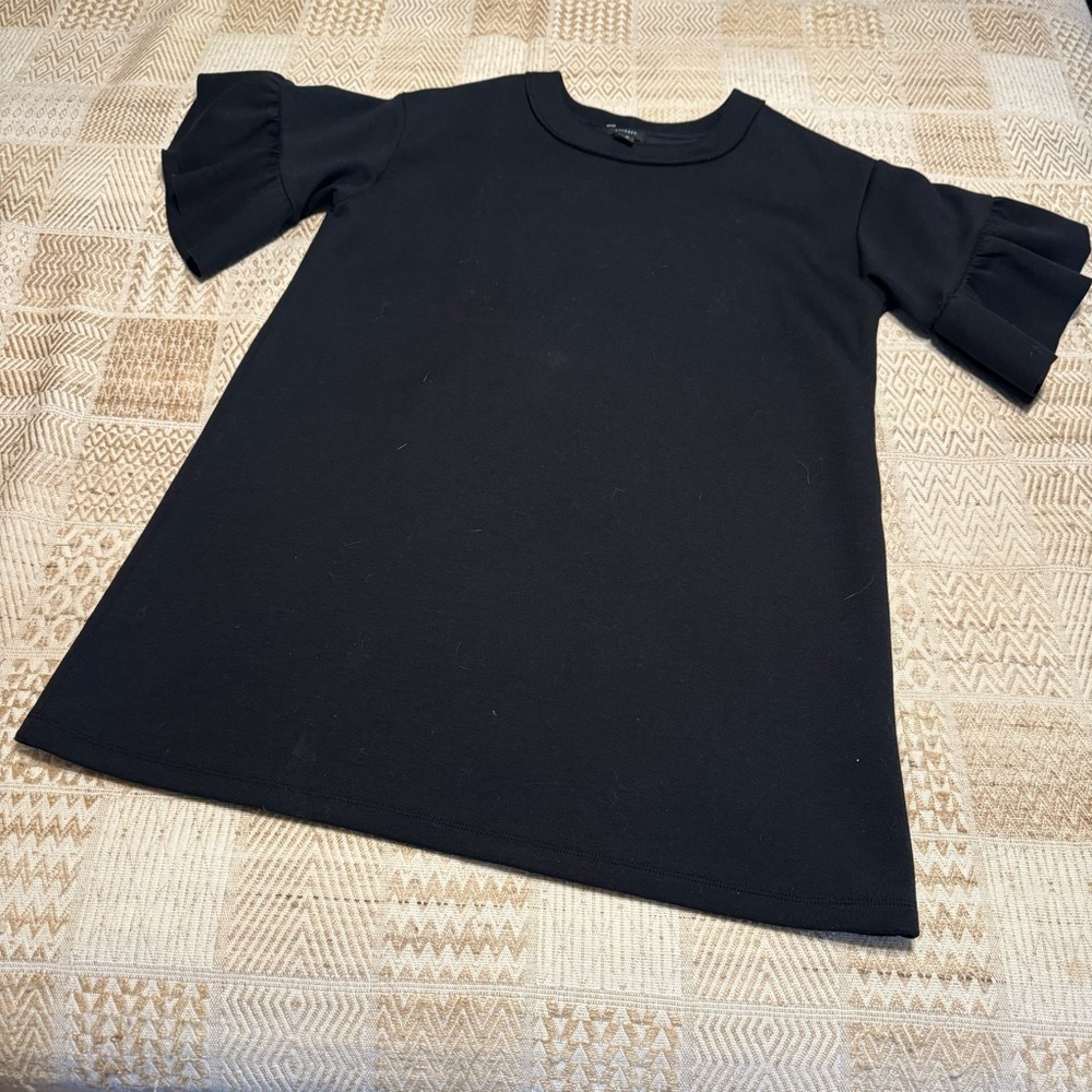 Halogen Ruffle Sleeve Sweatshirt Mini Dress